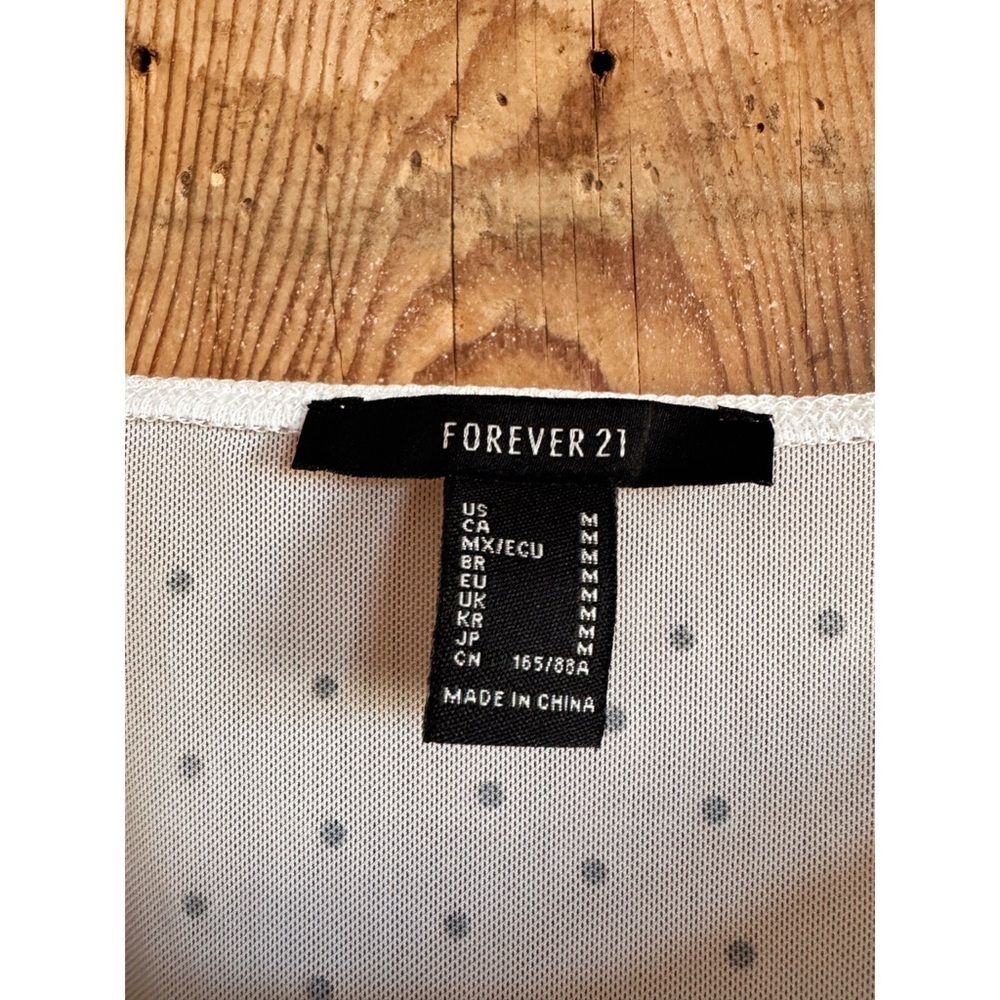 Sz M Forever 21 Sheer White Rhinestone Embellished Intimate Bodysuit NWOT - Picture 4 of 4